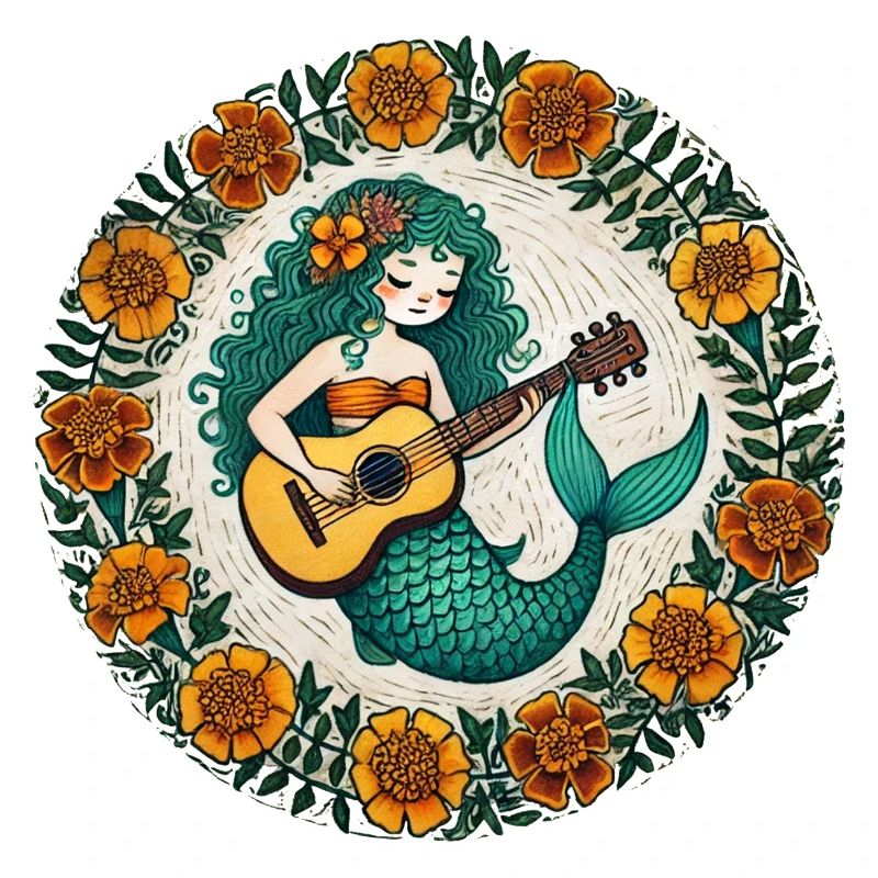 Gitarre Meerjungfrau