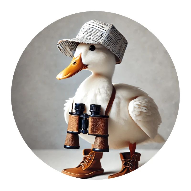 Ente mit Fernglas