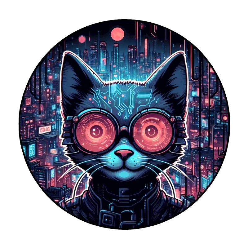 Futuristische Cyber-Katze