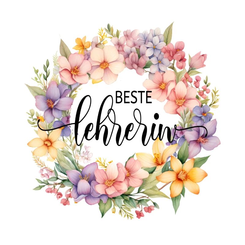 Beste Lehrerin! Blumen-Design, personalisierbar