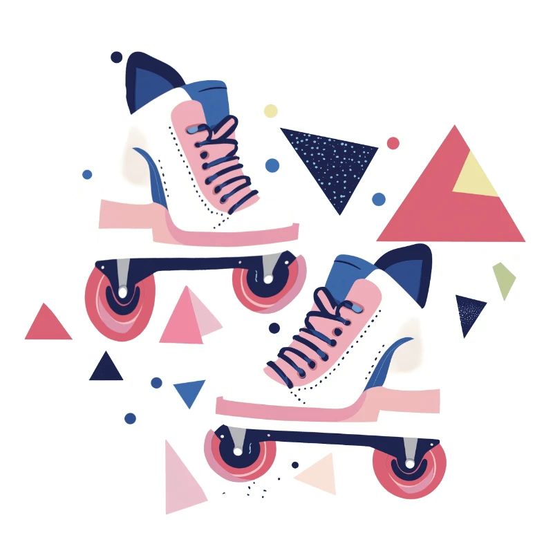 90s pattern roller skates