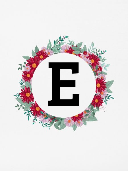 Buchstabe e Blumenkranz