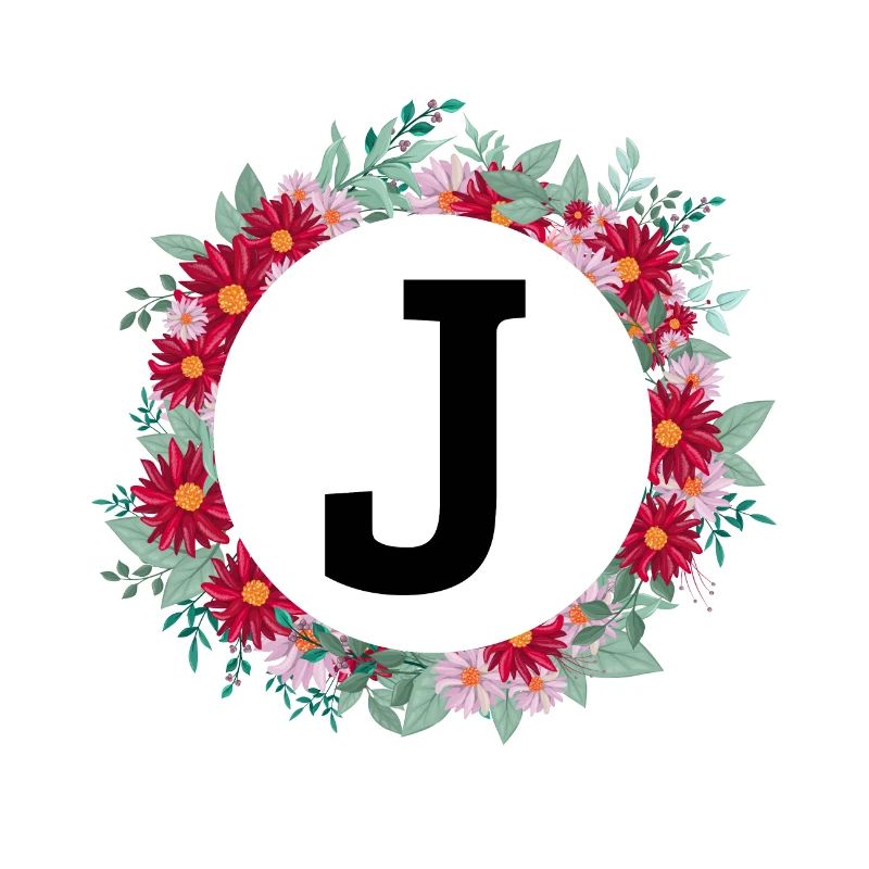 Buchstabe j Blumenkranz