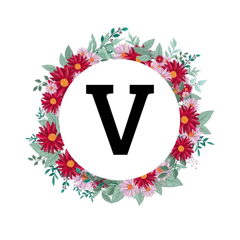 Buchstabe V Blumenkrone