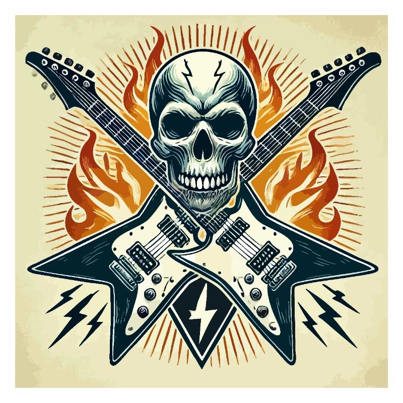 Rockposter mit Gitarren