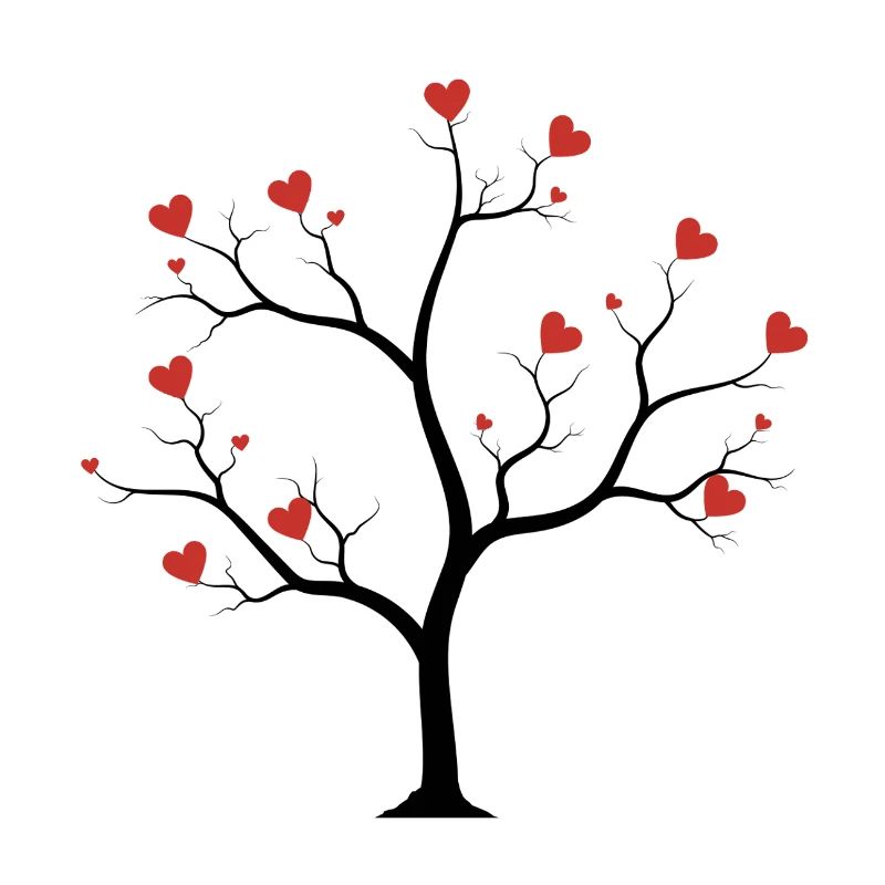 tree with hearts