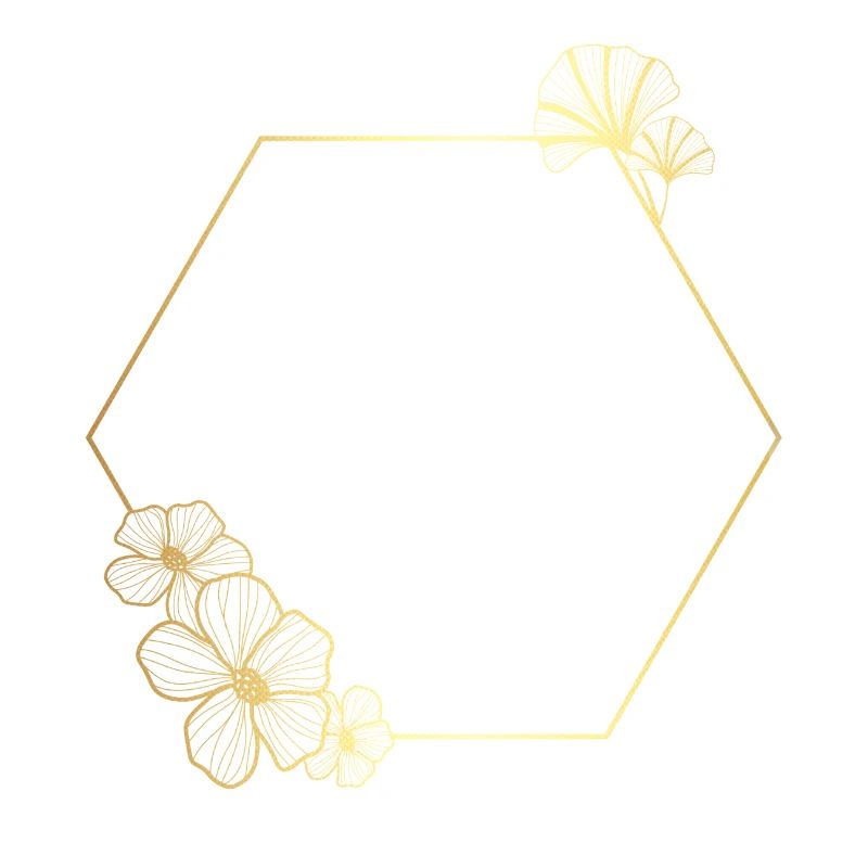 Goldener Blumenrahmen Buchstabe