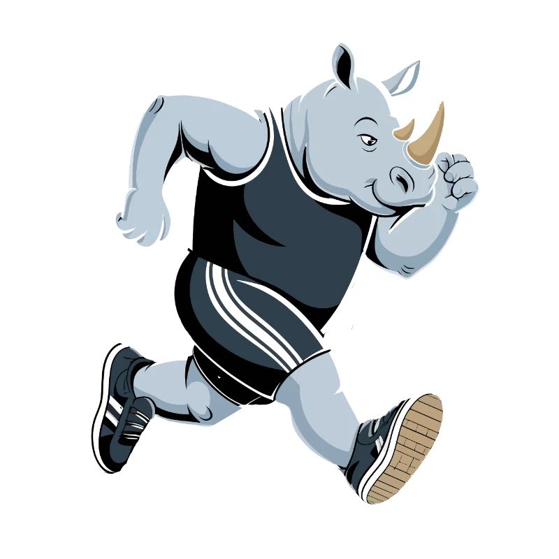 Energiegeladener Nashorn-Athlet