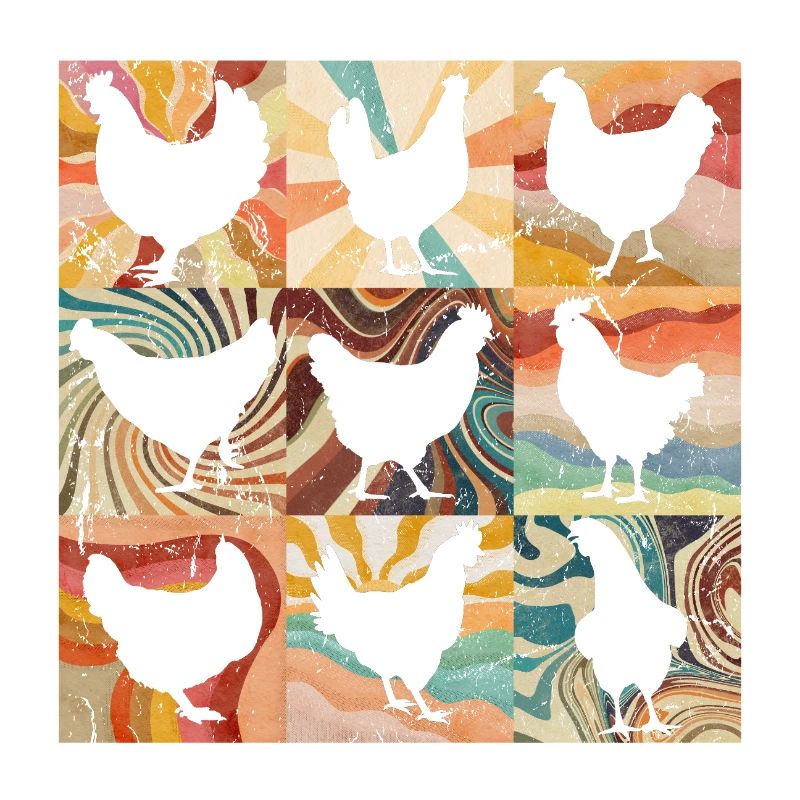 Blumen Retro Huhn