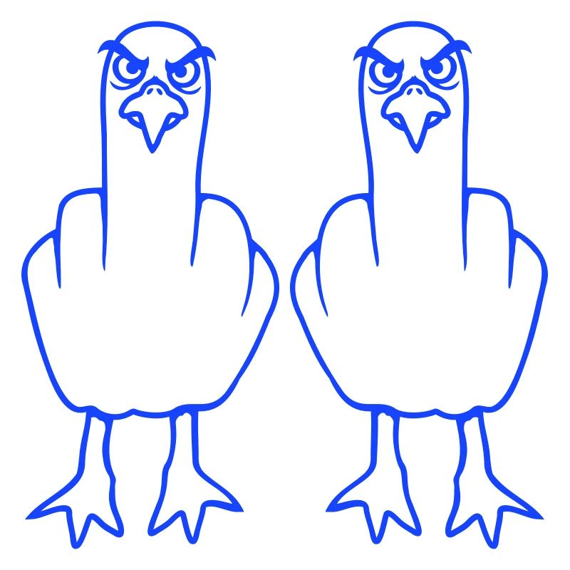 2 Seagulls Middle Finger Insult Stinkfinger Team