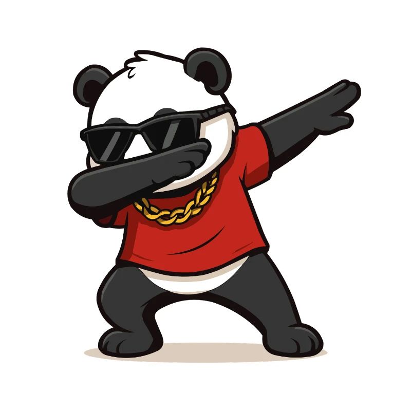 panda dabbing comic
