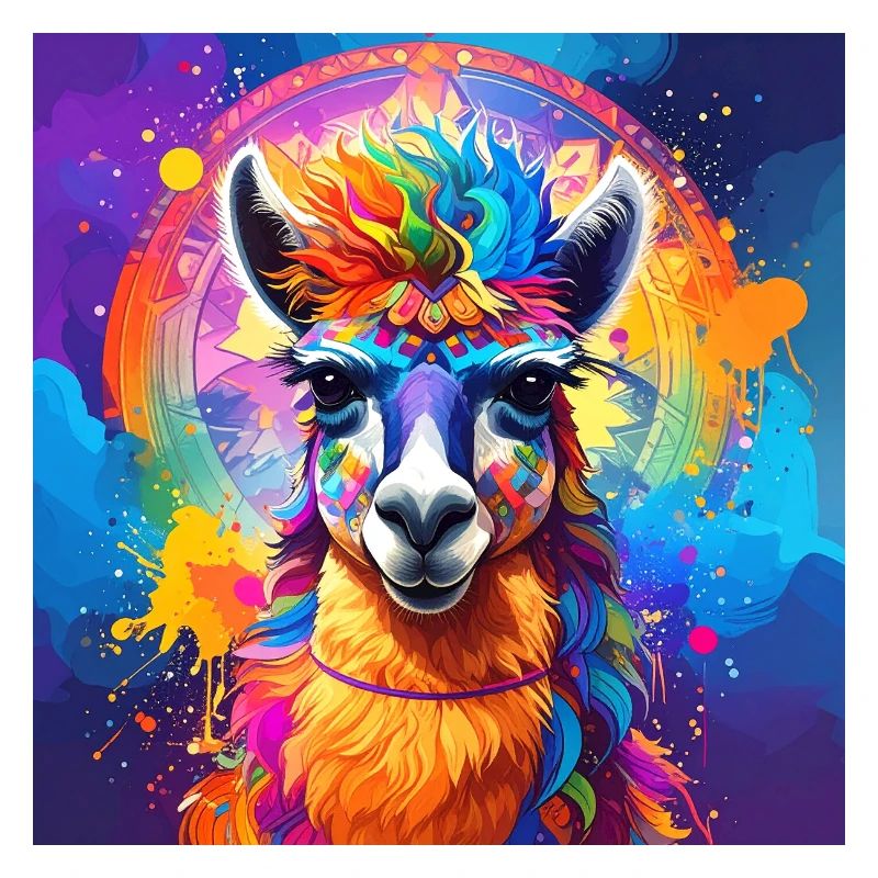 Lama,graffiti ,malerei , bunt