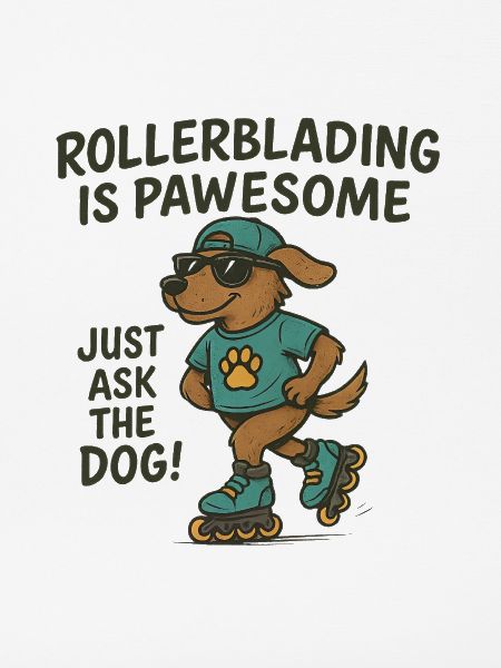 Rollerblading ist pawesom Hund