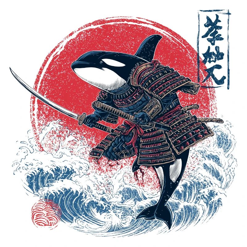 Orca Samurai Design – Killer Whale with Katana