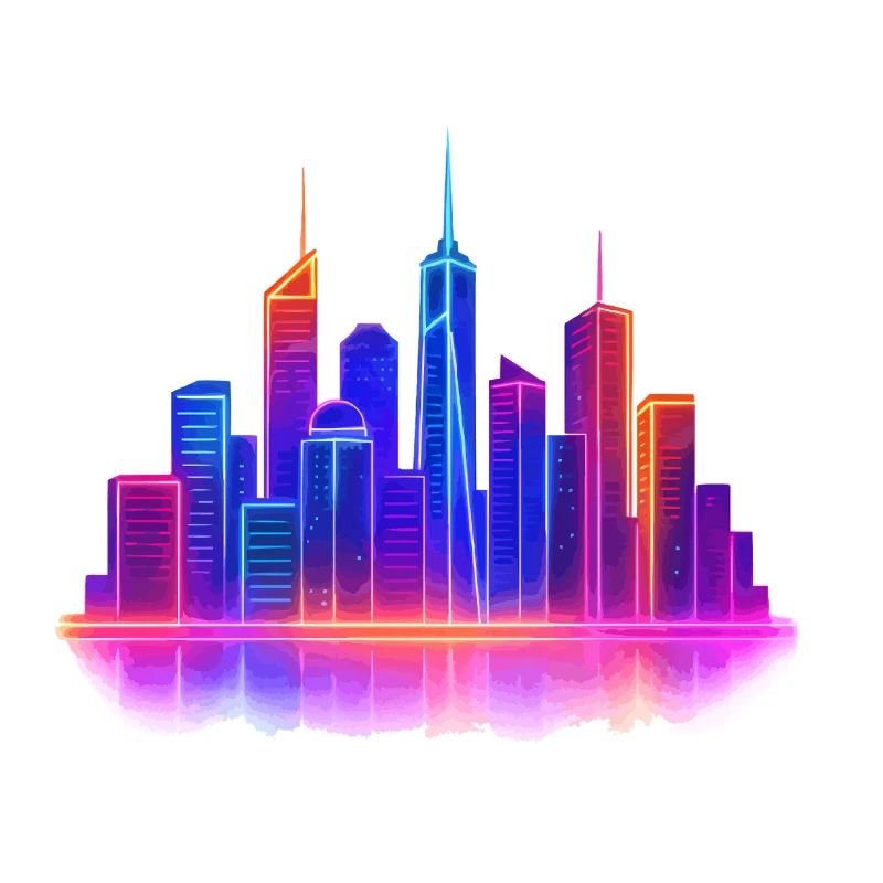 skyline stadt neon