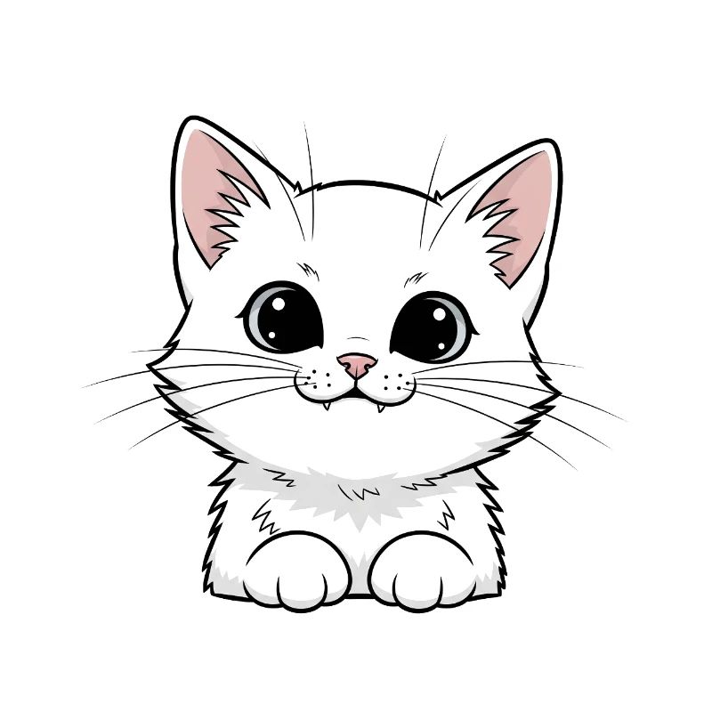 Mignon design de chaton blanc