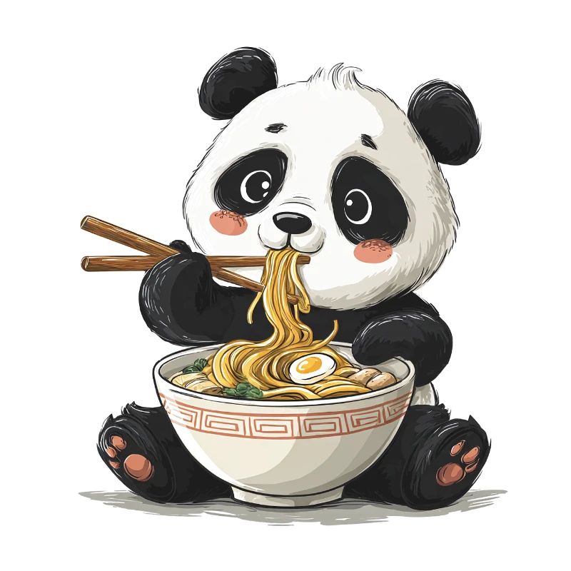 Süßer Panda Ramen