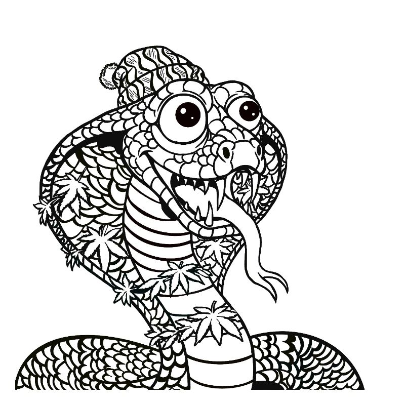 Coole Cobra mit Mütze
