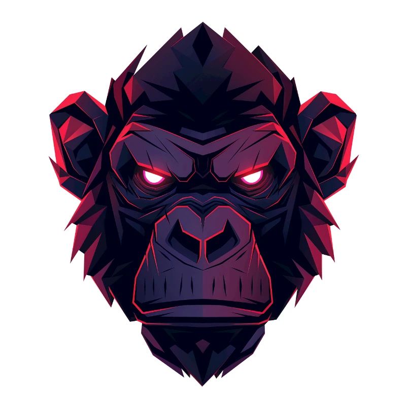 Neon Gorilla Kopfkunst