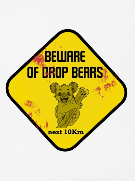 Warnschild Drop Bears