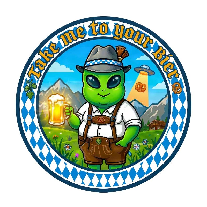 Bayern-Alien mit Bier