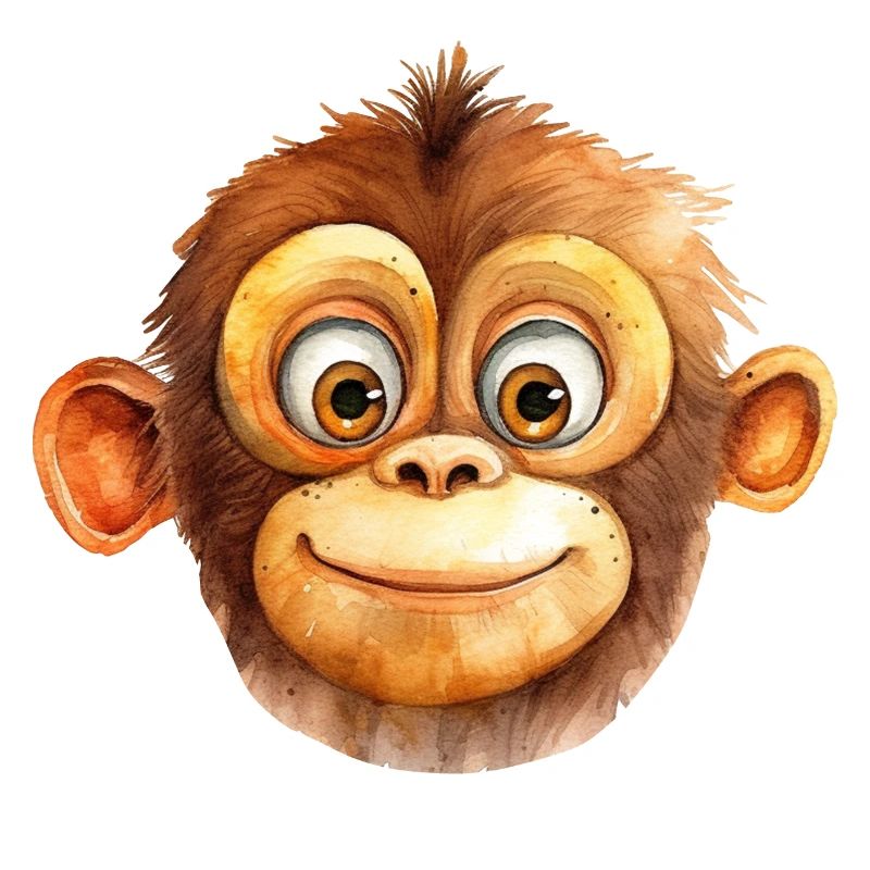 Affe Zeichnung Aquarell