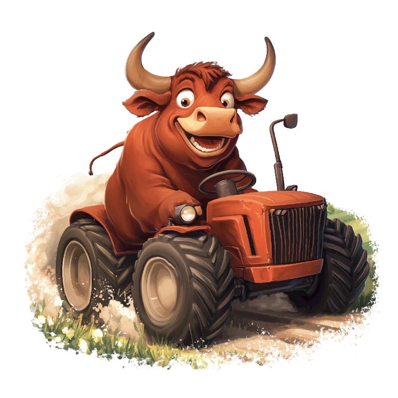 Stier auf Trekker