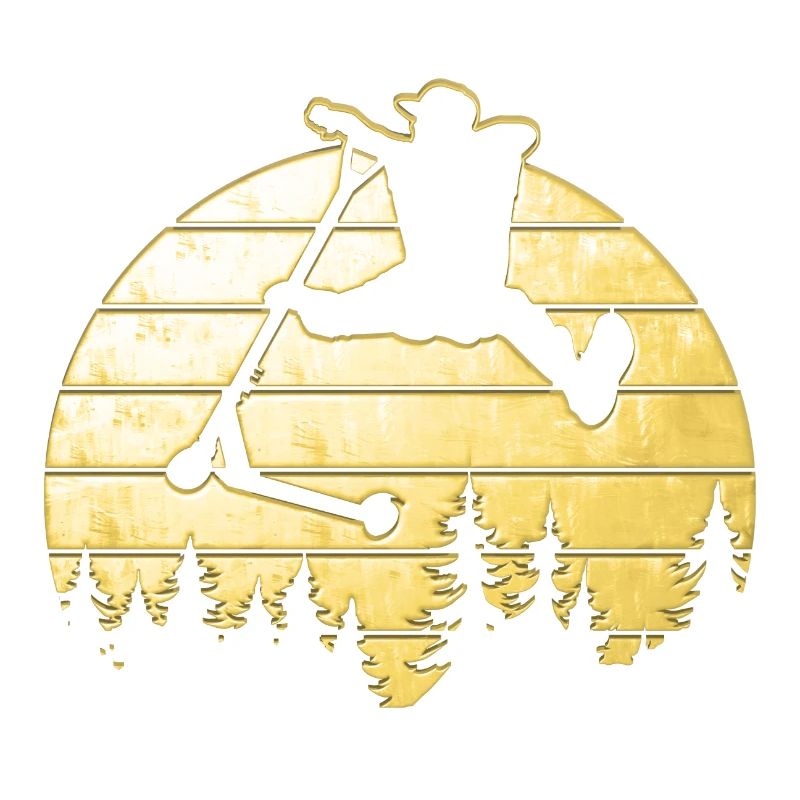 Conception de scooter de cascade cool dans un look doré