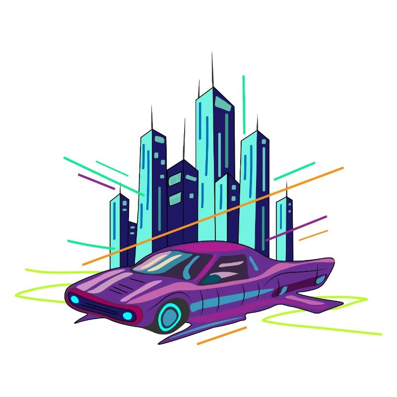 Neon Cruiser über Skyline