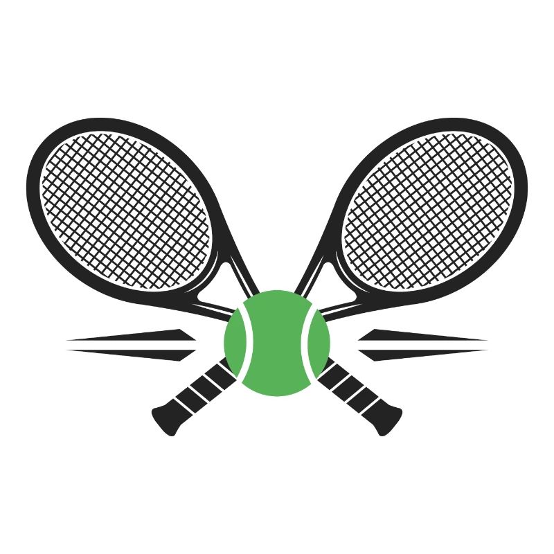 Überkreuzte Tennisschläger