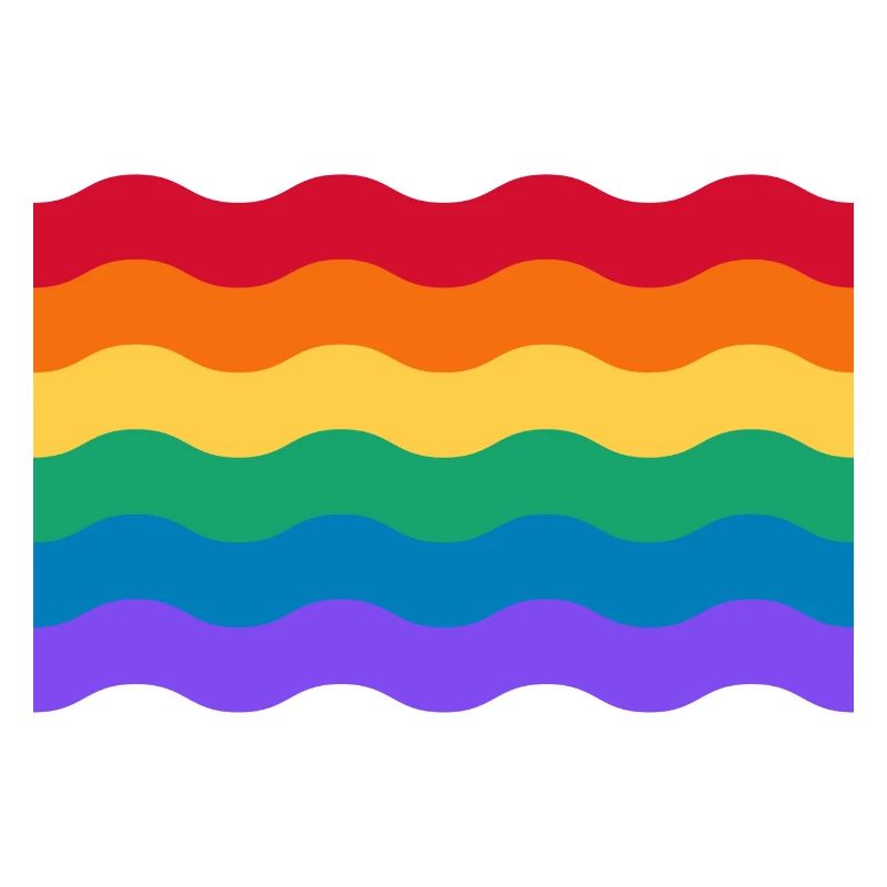 Wavy rainbow gay pride flag