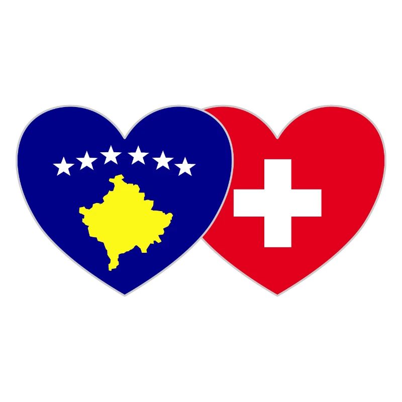 Kosovo Schweiz Flagge