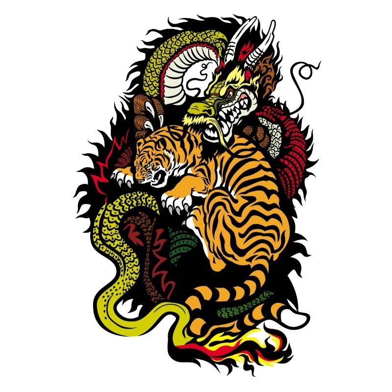Drache Schlange Tiger