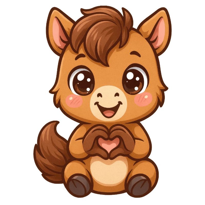 Süßes Pferd mit Herzhänden