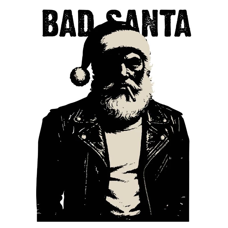 Rebellischer Weihnachtsmann in Lederjacke