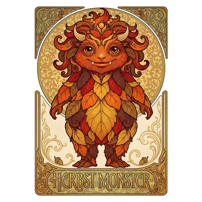 Herbst Monster aus Laub