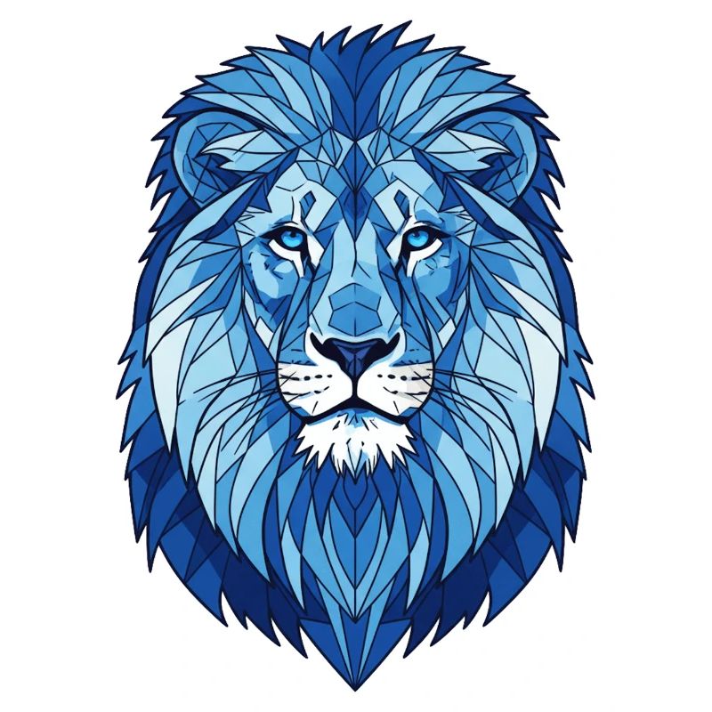 Blauer Geometrischer Löwe