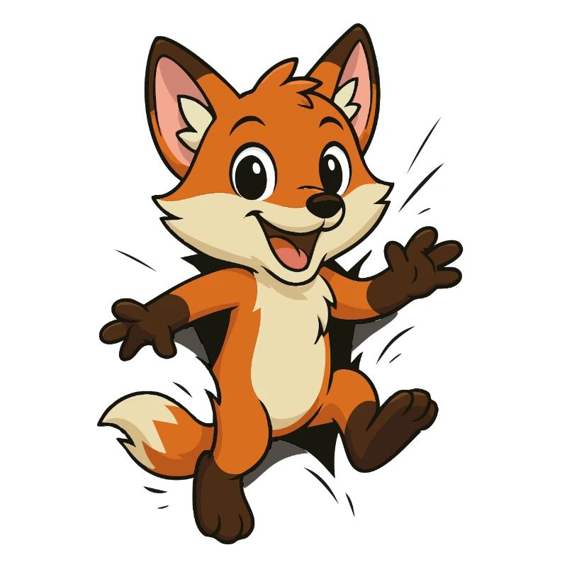 Fröhlicher Fuchs Sprung
