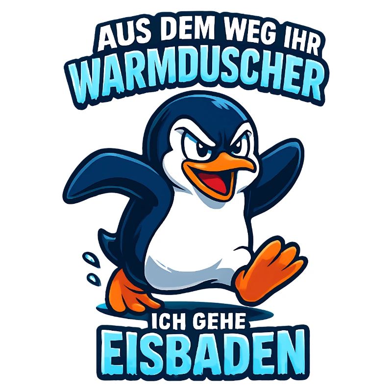 Eisbaden Pingiun Lustiger Spruch
