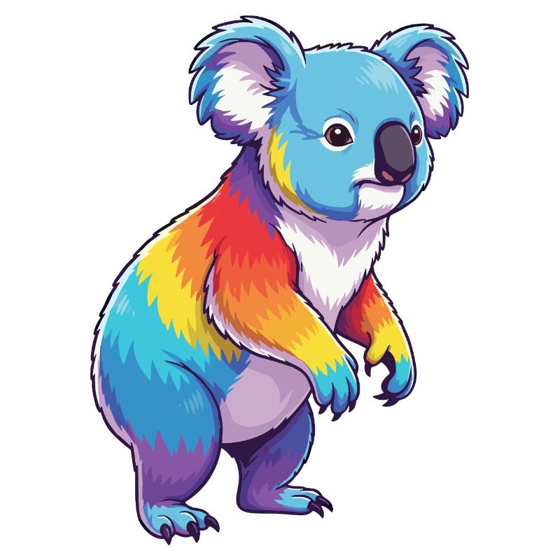 Buntes Koala-Regenbogen-Pop-Art-Aquarell