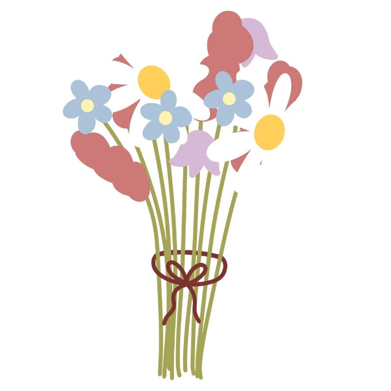 Pastell-Gänseblümchen-Bouquet-Illustration