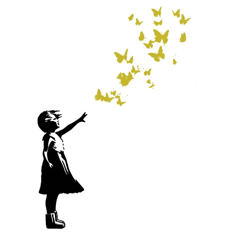 Schmetterlinge im Banksy-Stil