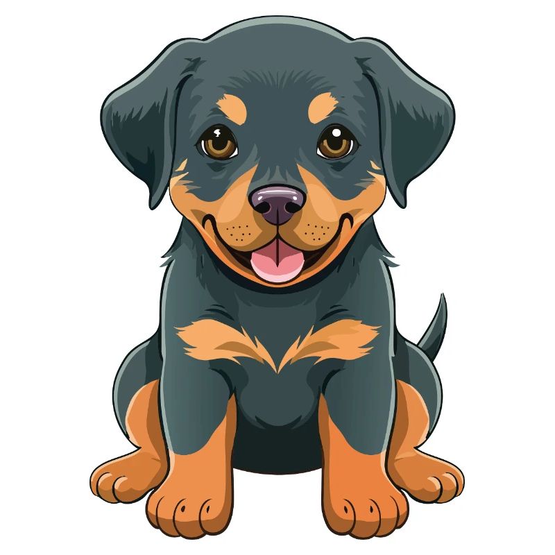 Rottweiler Welpe Cartoon 