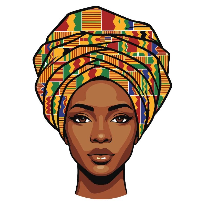 Afrikanisches Kopftuch-Porträt