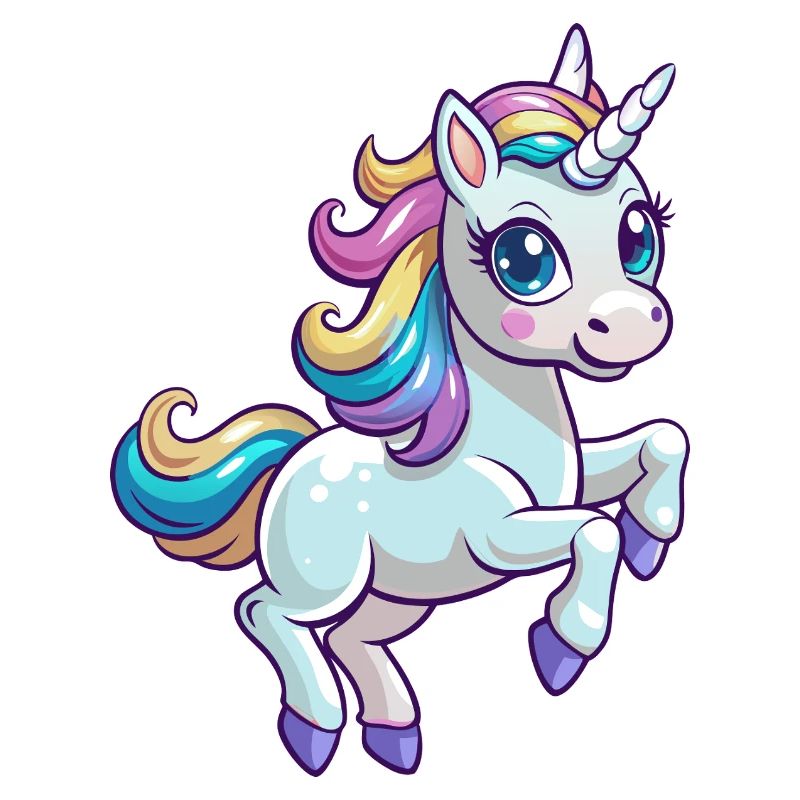 Baby-Einhorn springt