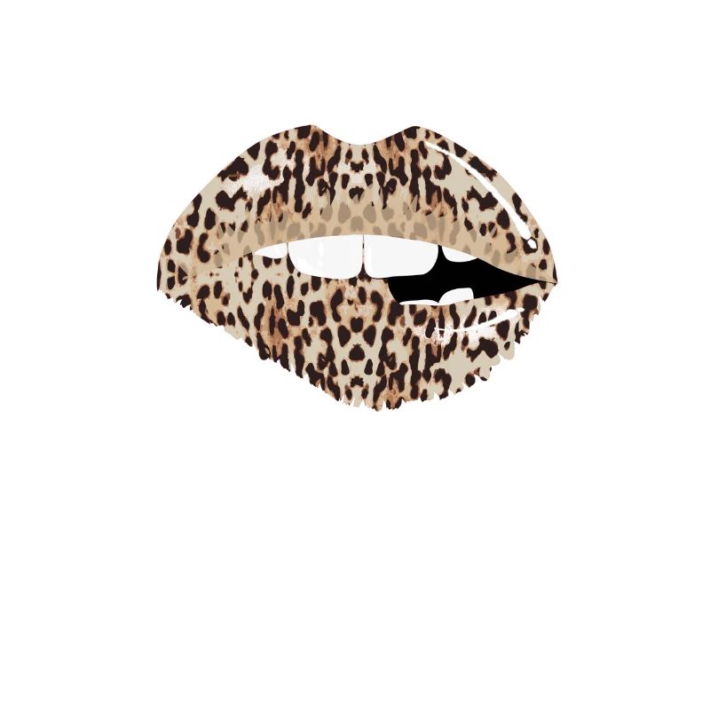 Conception de guépard léopard de mode sexy avec des lèvres de la bouche
