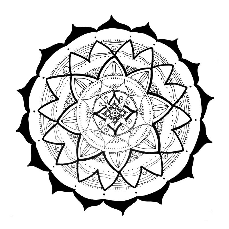 Mandala 16 schwarz