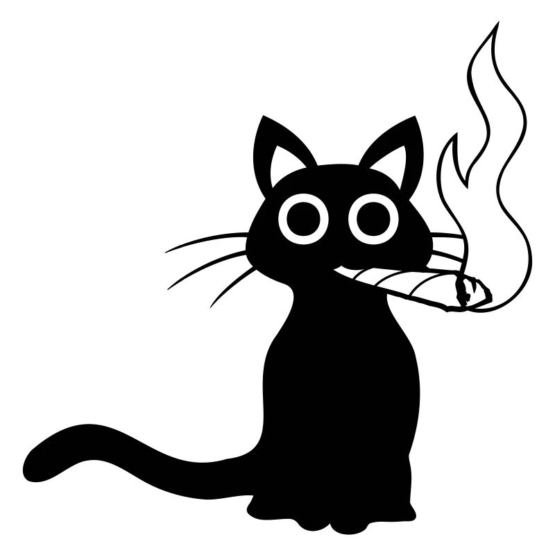 Katze raucht Joint