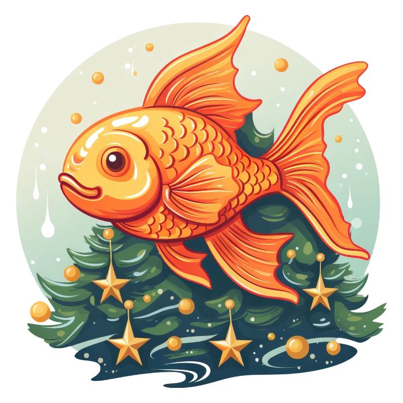 Weihnachtsbaum mit Goldfischen