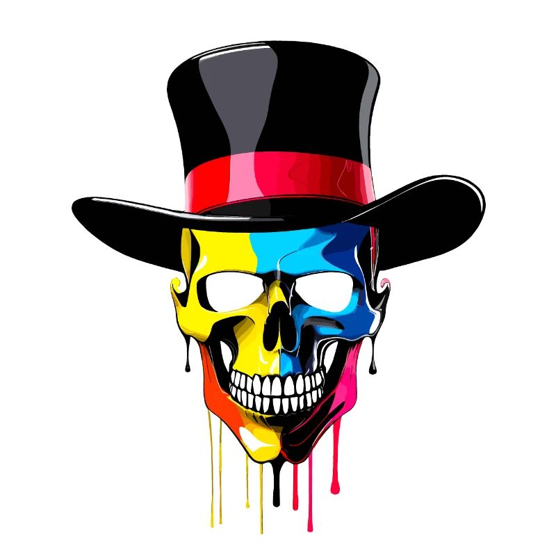 Totenkopf mit Hut